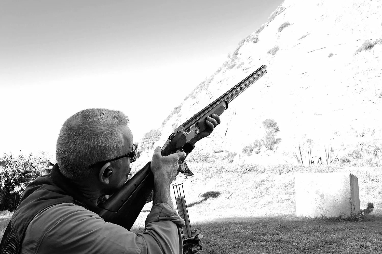 Clay Busters shooter on the range