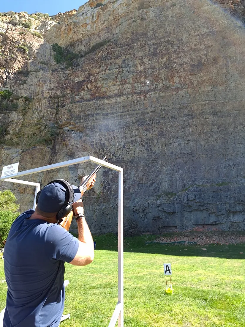 Follow-through, smoke still hanging